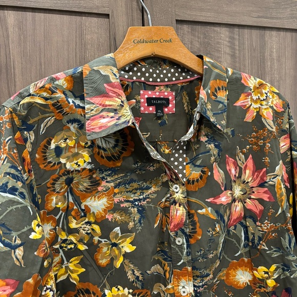 Talbots Floral Button Down Shirt - Multicolor - Picture 6 of 11
